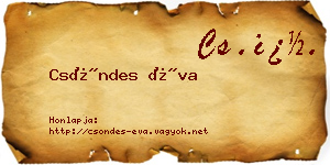 Csöndes Éva névjegykártya