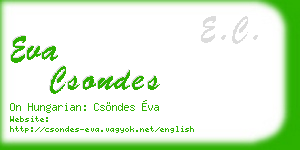 eva csondes business card